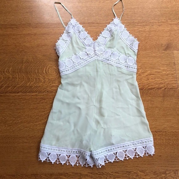 Tory Burch Pants - Tory Burch Silk Crochet Detailed Boudoir Playsuit